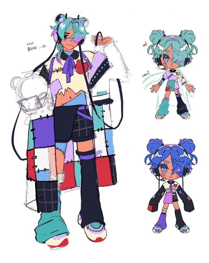 $4000 USD. The design features a patch-work character. We are considering changing the character to a rat to fit a "lab-rat" theme. Design comes with a toggleable plushy, two outfits, and alternate hair color options.