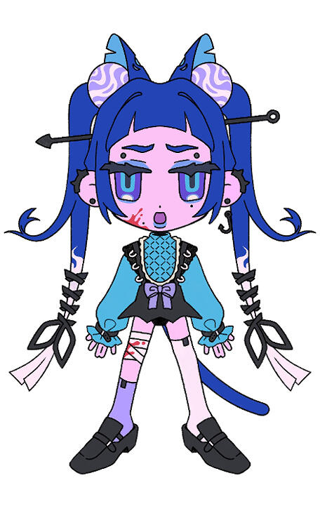 $2800 USD. The design features a girl with fishy themes. The cat-ears must be changed. More aquatic themes can be added (fins, shark-like teeth, etc).